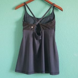 {Lululemon} Navy & Purple Scroll Print Tank Top